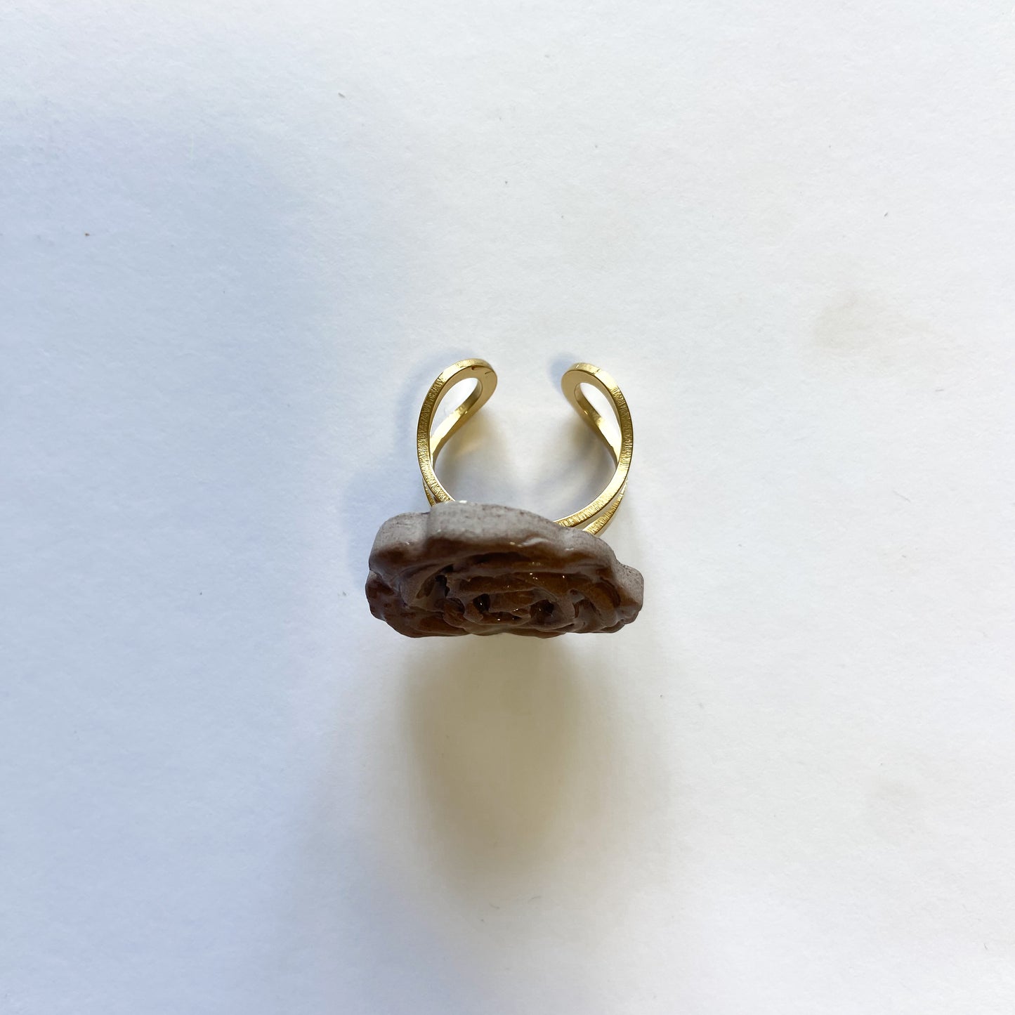 Flor mediana cerámica marrón