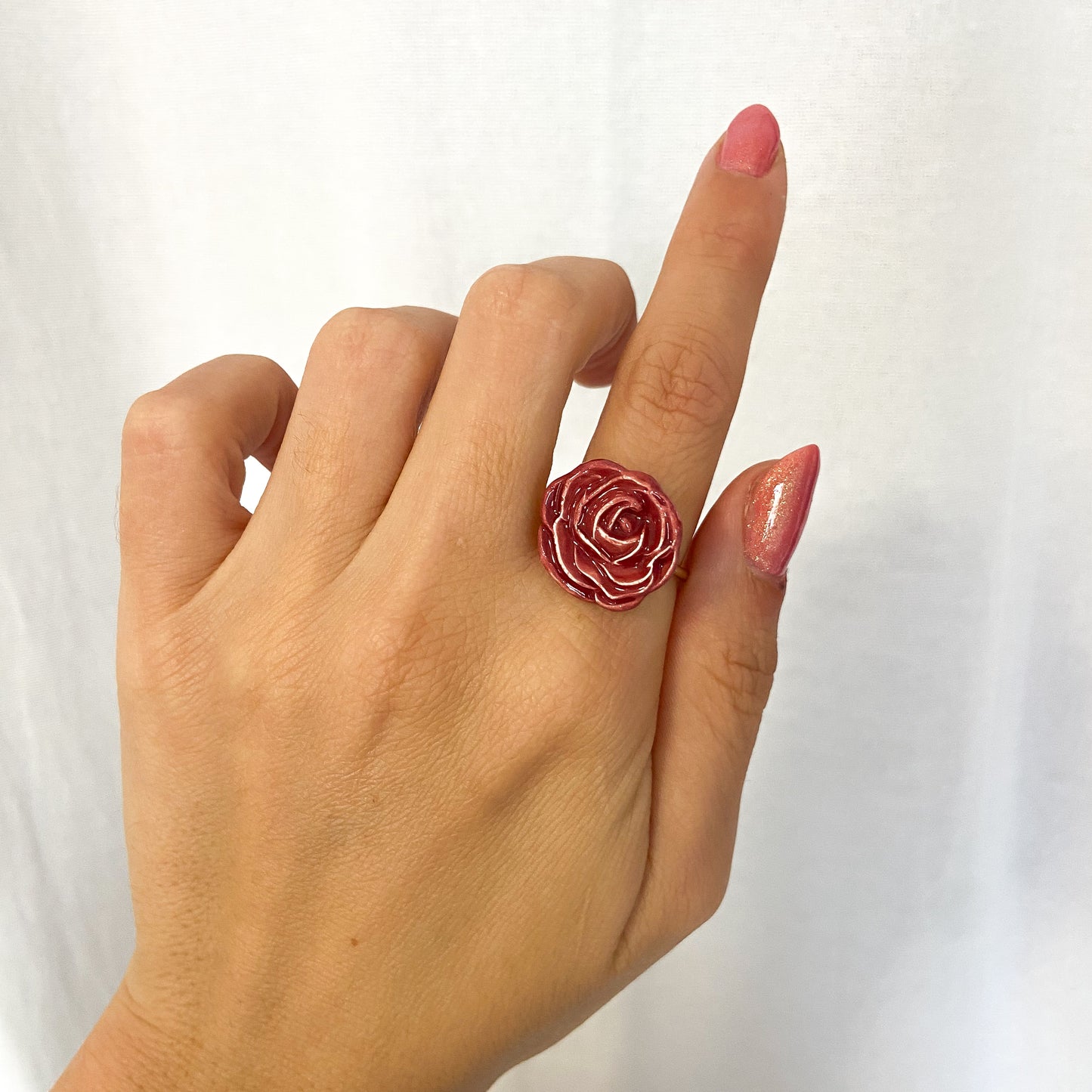 Rosa mini cerámica burdeos