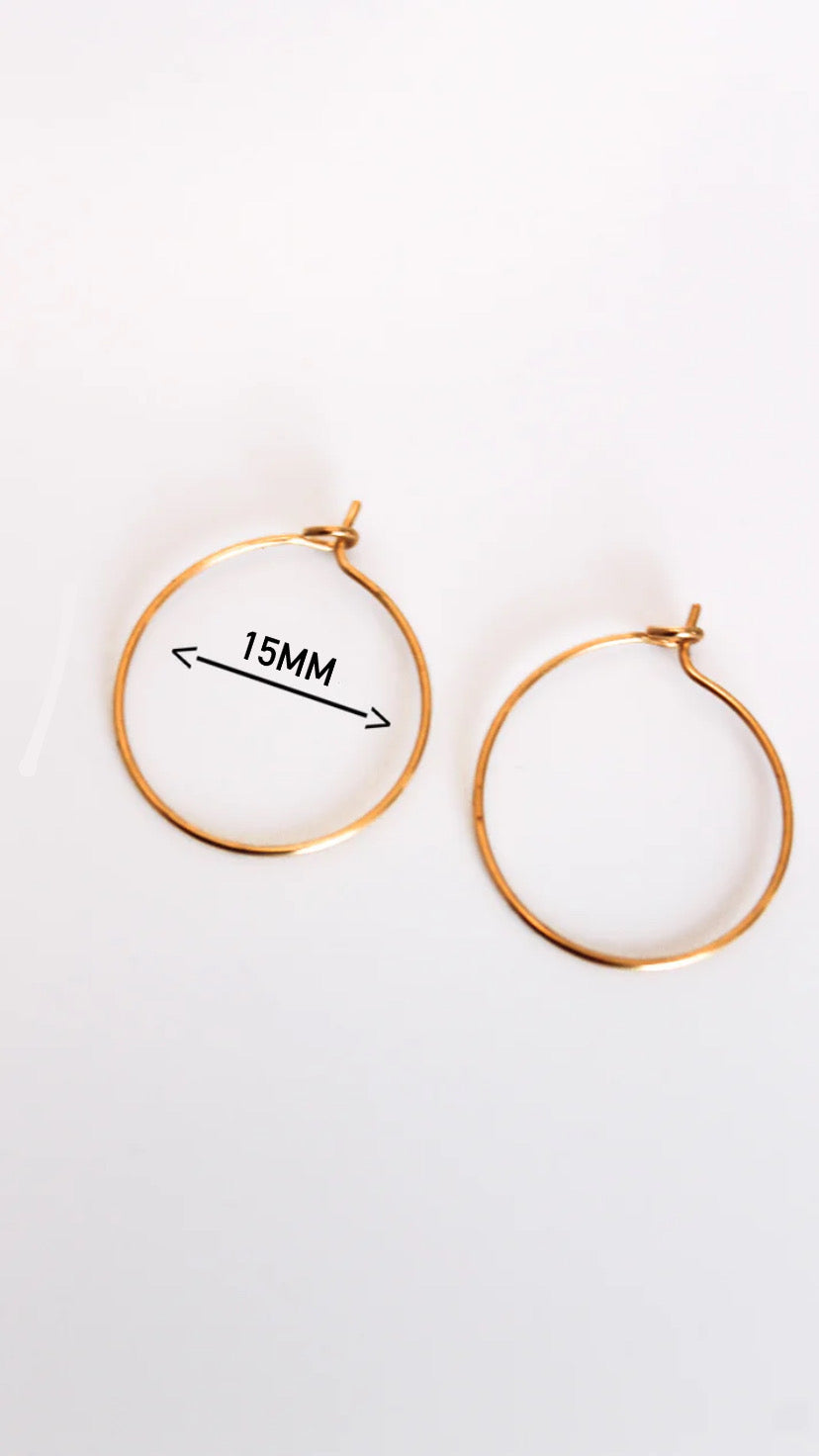 Aritos acero inoxidable dorado