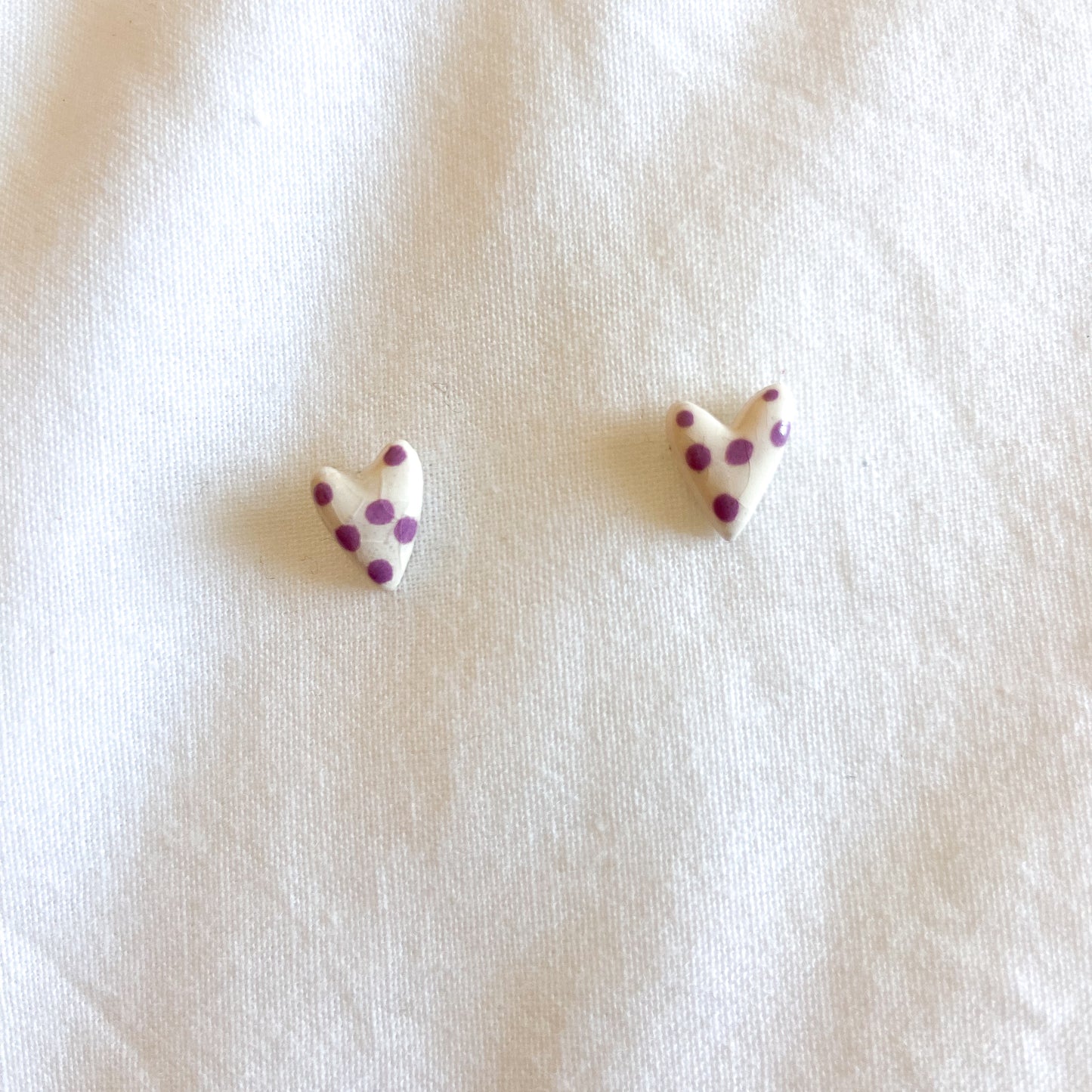 Mini corazón lunares Lila
