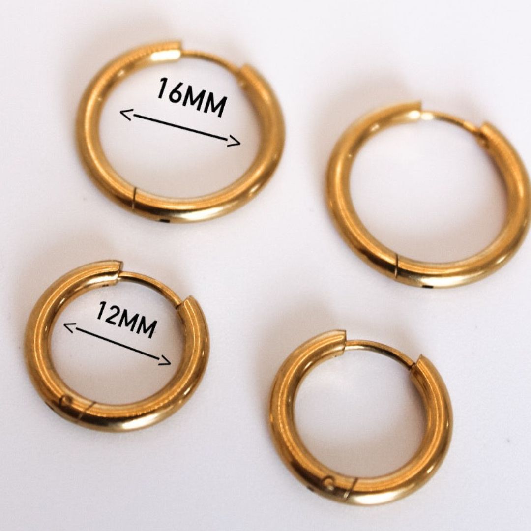 Aritos acero inoxidable gold