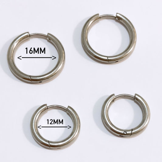 Aritos acero inoxidable plata