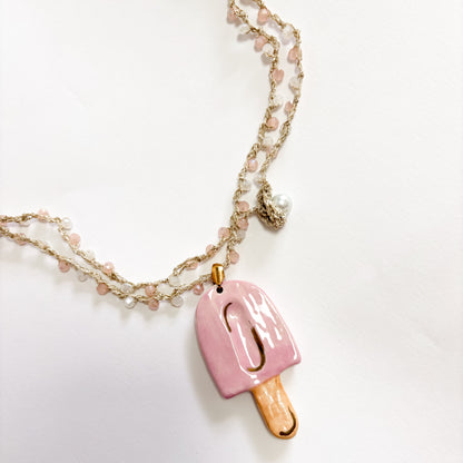 Collar helado rosa