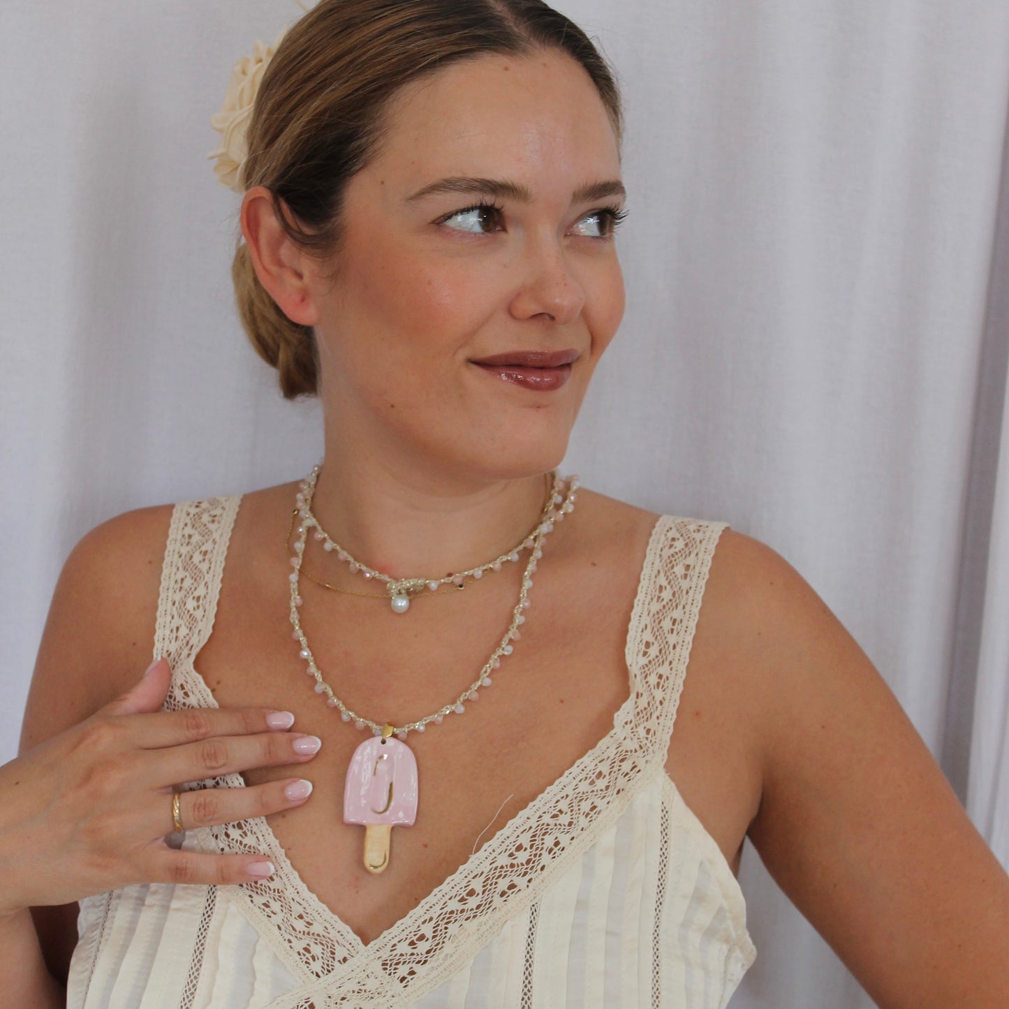 Collar helado rosa