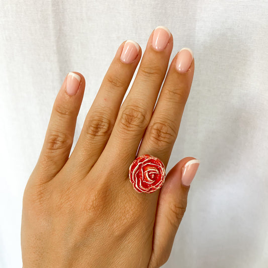 Mini rosa roja plateado