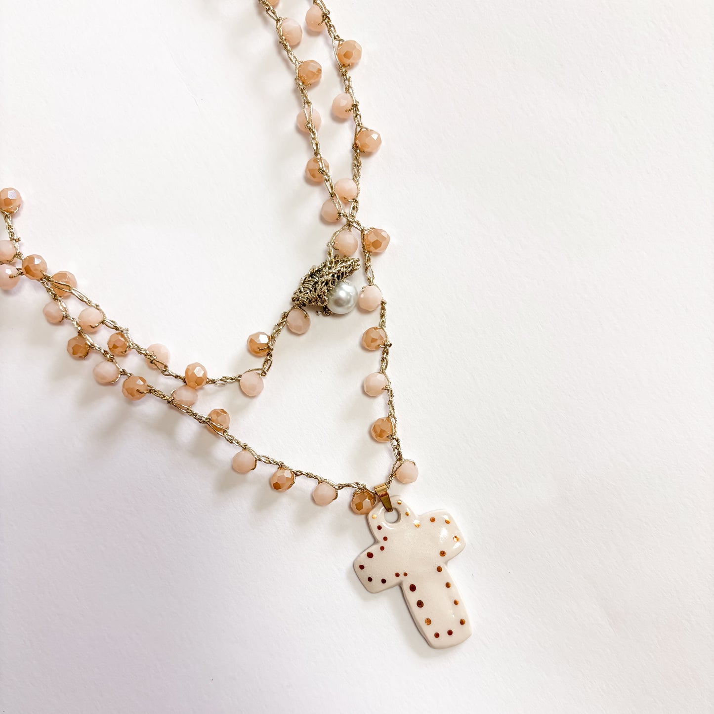Collar cerámica cruz