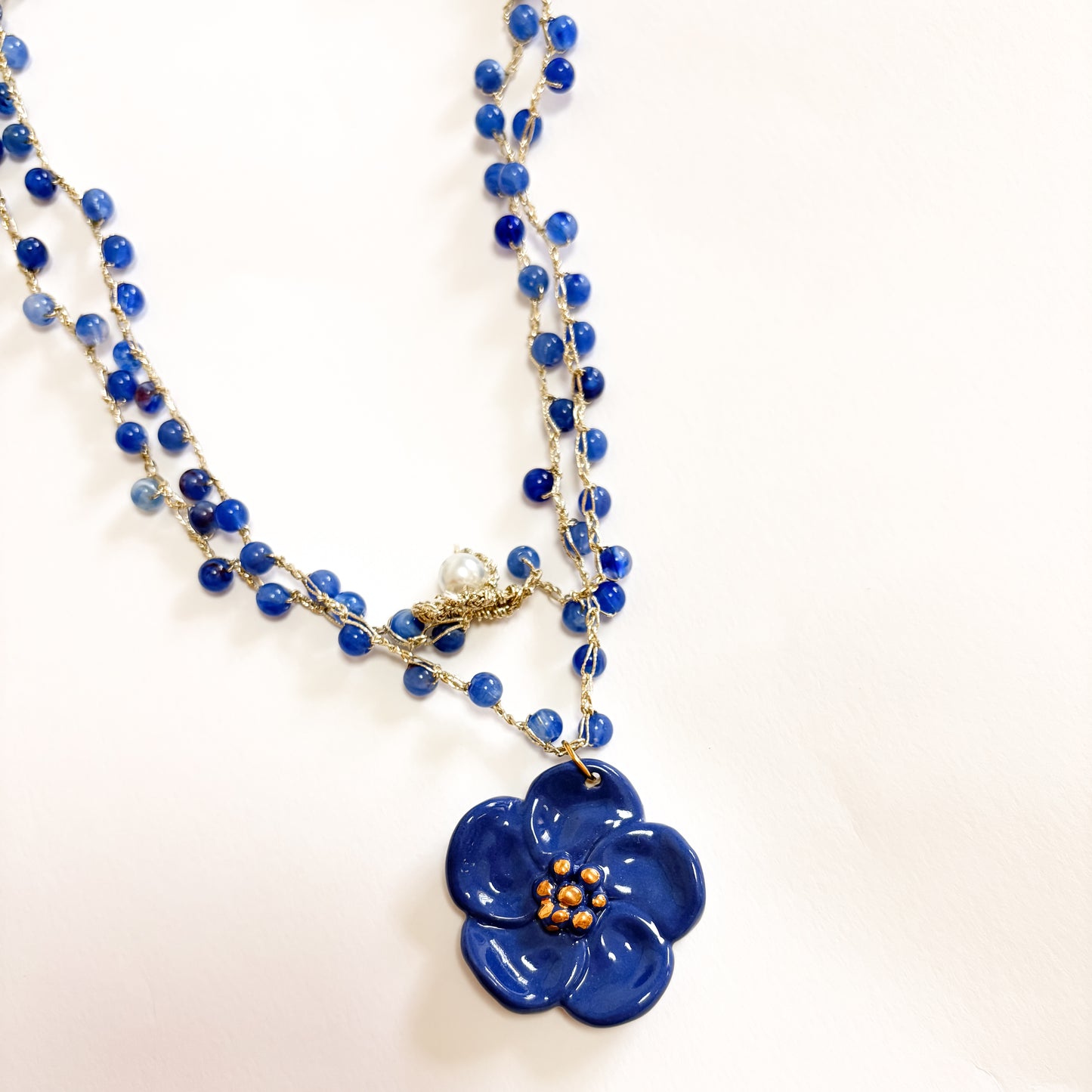 Collar amapola cobalto
