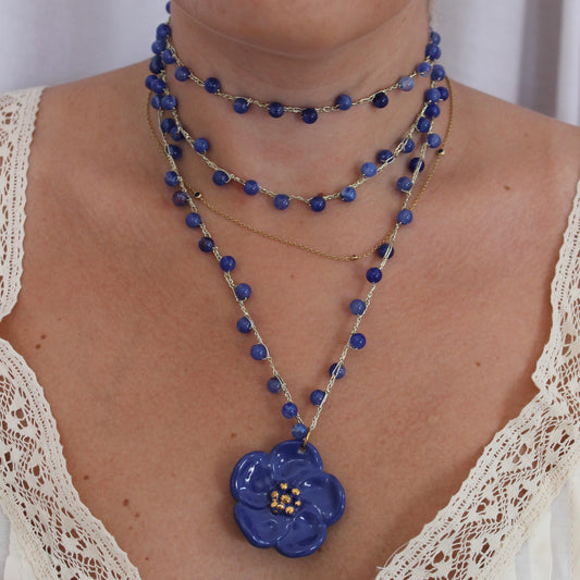 Collar amapola cobalto