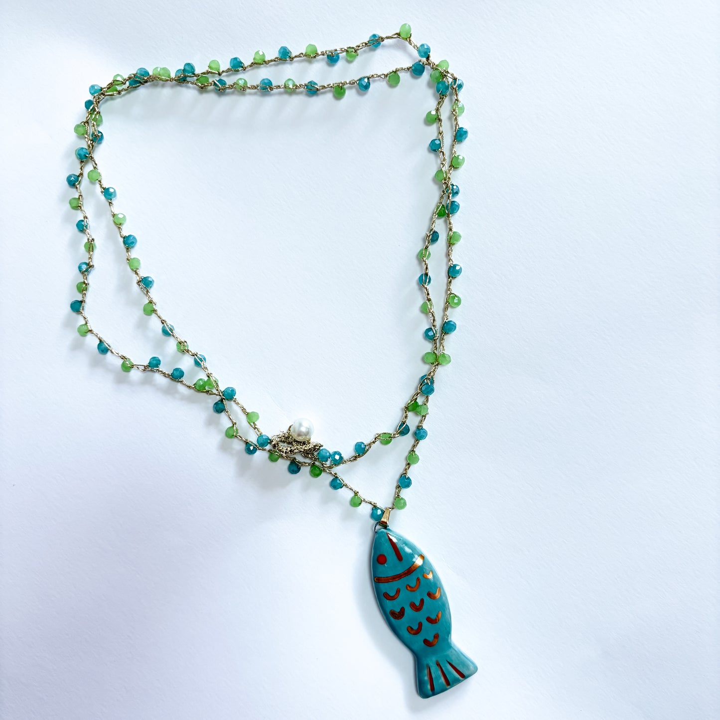 Collar pez turquesa