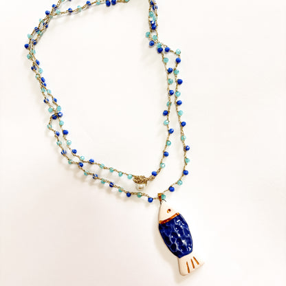 Collar pez cobalto