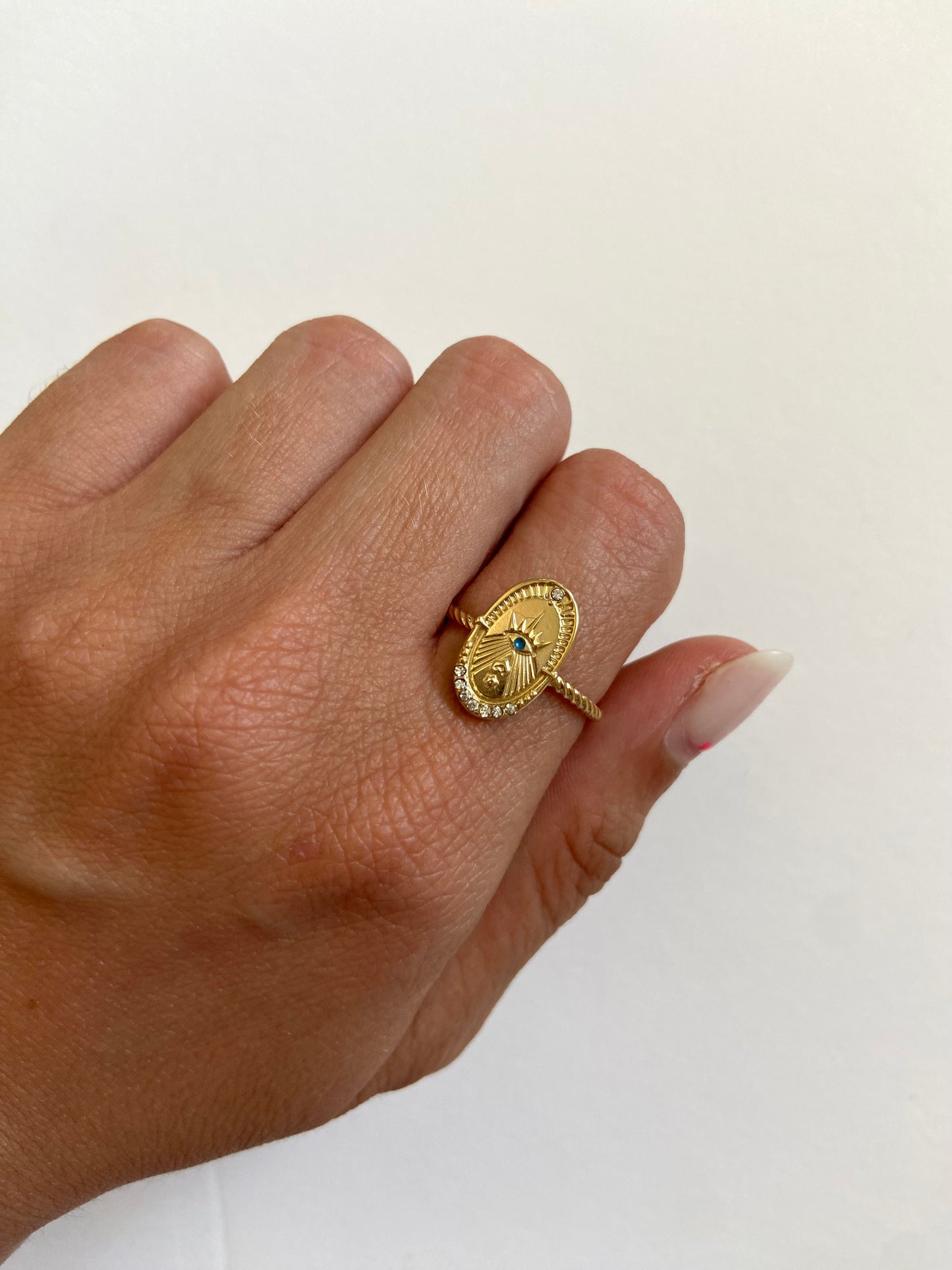 Anillo ojo turco dorado