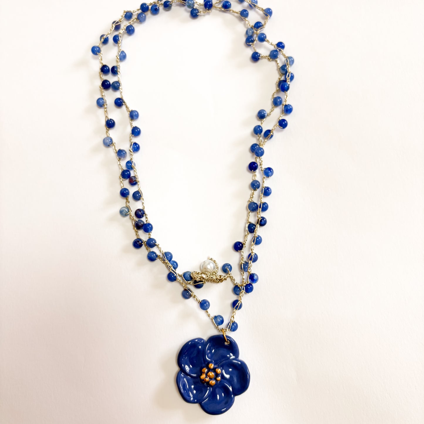 Collar amapola cobalto