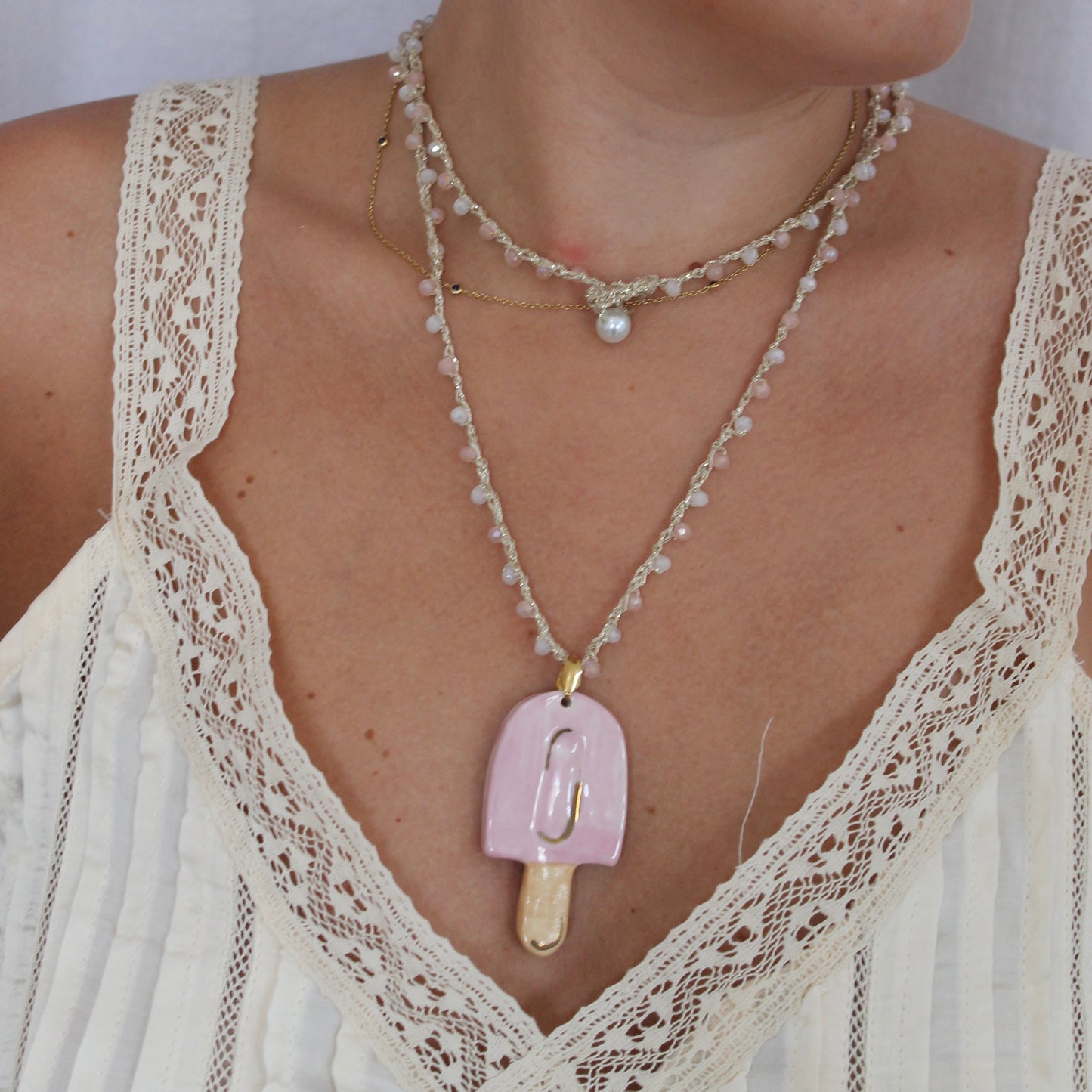 Collar helado rosa