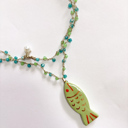 Collar pez pistacho
