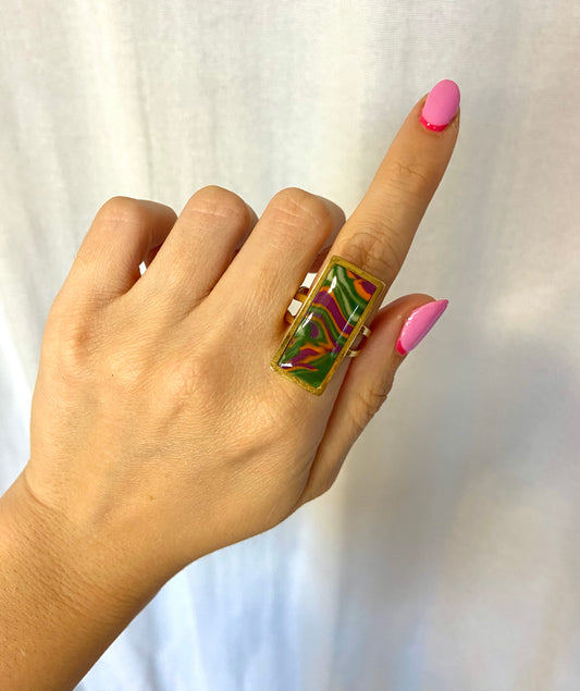 Anillo rectangular print